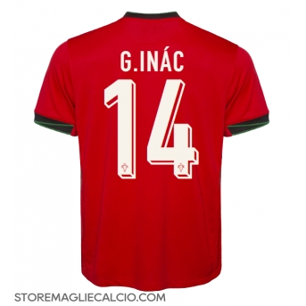 Portogallo Goncalo Inacio #14 Maglia Gara Casa Repliche Europei 2024